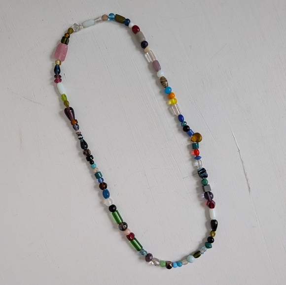 Multicolor Glass Bead Necklace - Picture 2 of 10